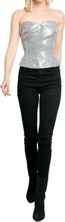 Eva Franco Otto Strapless Corset Top In Zion Plaid