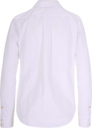 Elisabetta Franchi Womens Shirt With Gold Buttons - White Cotton