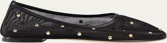 Dear Frances Balla Studded Mesh Ballerina Flats