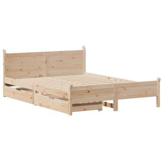 vidaXL Vidaxl - Estructura De Cama Sin Colch&oacute;n Madera Maciza De Pino 140x190 Cm