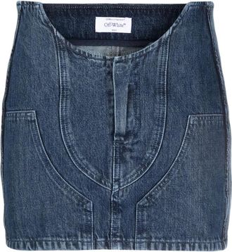 Off-white Motorcycle Hole Mini Rok - Dames - Spijkerrokken - Blauw - S - Katoen - Rokken