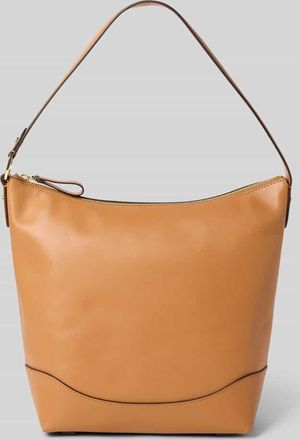 Lauren Ralph Lauren Lederhandtasche mit Ziernaht in Hellbraun, Gr&ouml;&szlig;e 1