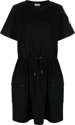 Moncler drawstring-waist T-shirt dress - women - Cotton - S - Black