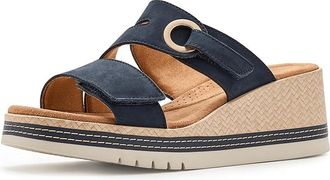 Clarks Kidiki Cove Womens Wedge Shoes Navy Nubuck : 8.5 B - Medium, Leather