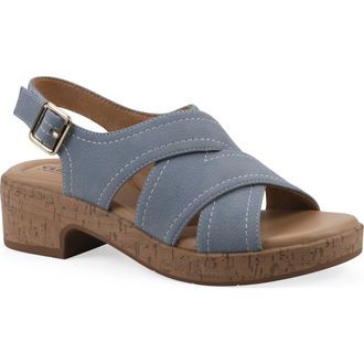 White Mountain Finlee Block Heel Sandal in Perwinkle Nubuck at Nordstrom Rack, Size 9.5