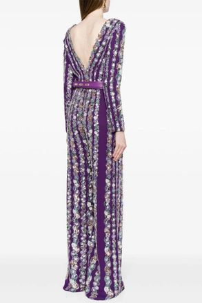 Saiid Kobeisy Canton Crepe Beaded Jumpsuit With A Wrapped Top