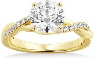 Allurez Lab Grown Twisted Diamond Engagement Ring18k Yellow Gold (0.16ct)