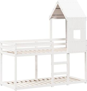 vidaXL Bunk Bed without Mattress White 90x200 cm Solid Wood Pine Vidaxl