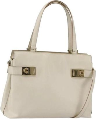 Ferragamo Pre-owned Handbags, female, Beige, Size: ONE SIZE Pre-owned Handbag