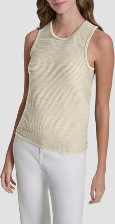 DKNY Seamless Rib Tank in Pebble at Nordstrom, Size X-Small