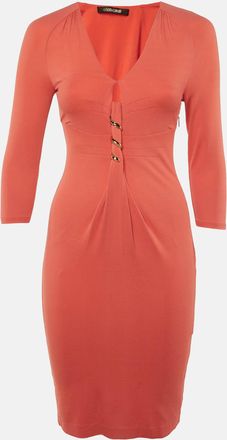 Roberto Cavalli Pink Knit Long Sleeve Mini Dress