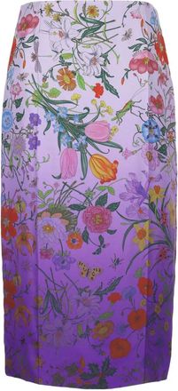 Gucci Zijden rok met bloemenprint - Paars
