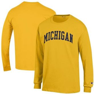 Champion Mens Champion Maize Michigan Wolverines Basic Arch Long Sleeve T-Shirt at Nordstrom, Size Xx-Large