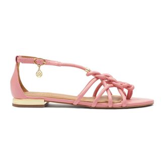 Kazar Schoenen, Dames, Roze, 38 EU, Leer, Roze sandalen met platte gouden hak