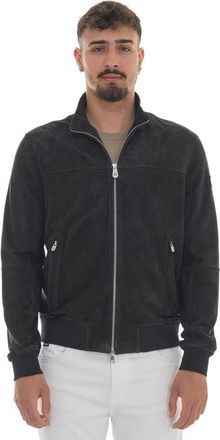 Peuterey Sands Suede PE 08 - Heren - Leren en Su&egrave;de Jassen - Blauw - XL - Leer - Jassen