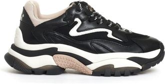 Ash Black Leather And Fabric Sneakers With Chunky Sole