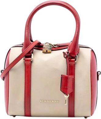 Burberry Pre-owned Satchel - Dames - Vintage Handtas - Beige - ONE Size - Leer - Vintage