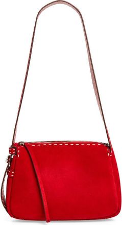 Tory Burch Romy Small Suede Shoulder Bag in Red at Nordstrom