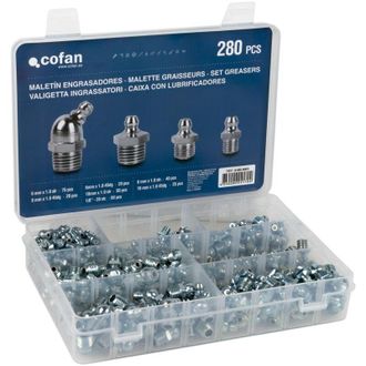 cofan Malet&iacute;n 280 Engrasadores, Malet&iacute;n Surtido De Engrasadores. 2 Formatos Uno Especial Para Uso Agr&iacute;cola Con Los Pasos Mas Usuales, Y Otro Para Uso Indust