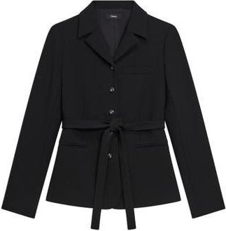 Theory Tie Waist Jacket in Black at Nordstrom Rack, Size 14