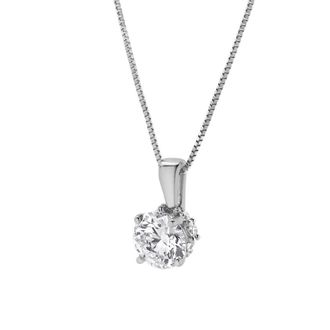 Grown Brilliance 14KT White Gold 1.00 Carat Lab Grown Diamond Pendant Necklace for Women