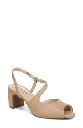 Life Stride Theo Slingback Peep Toe Sandal in Camel Tan at Nordstrom, Size 8.5
