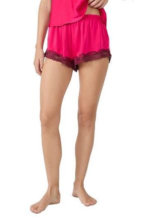 Etam Attitude Lace Trim Satin Shorts in Petunia at Nordstrom Rack, Size X-Small