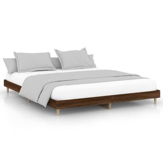 Berkfield Home Bed Frame Brown Oak 200x200 cm Engineered Wood