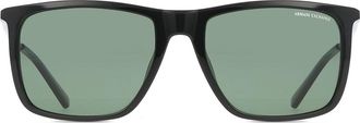 A|X Armani Exchange AX4160SF Asian Fit Polarized 81582J Mens Sunglasses Black Size 57