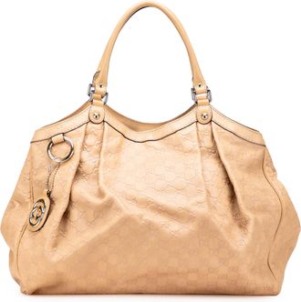 Gucci Pre-owned Womens Sukey Tote Bag - Beige Leather - One Size