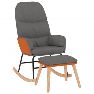 vidaXL Silla Mecedora Con Reposapi&eacute;s Tela Gris Claro Vidaxl