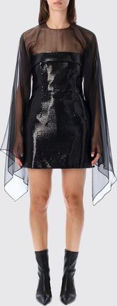Alberta Ferretti Mini abito da sera a tubino con paillettes e maniche lunghe
