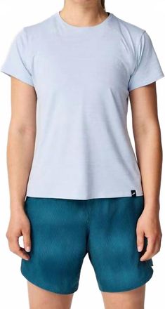 Brooks Luxe Short Sleeve Tee In Heather Halogen Blue