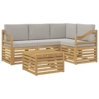 vidaXL Conjunto De Sof&aacute;s De Exterior 5 Pcs Blanco Y Gris Claro Vidaxl