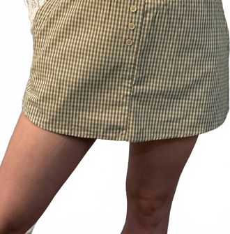 Le Lis Blanc Deux Gracyn Mini Skort In Brown Gingham