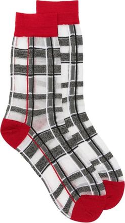 ANT45 Brill Short Check-pattern Metallic-thread Socks
