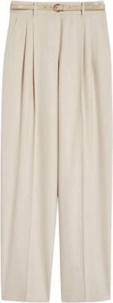 Max Mara Array - Dames - Wijde Broeken - Beige - M - Broeken