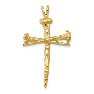 Diamond2Deal 10k Yellow Gold Polished Cross Charm