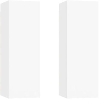 vidaXL Vidaxl - tv Cabinets 2 pcs White 30.5x30x90 cm Engineered Wood