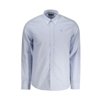 North Sails Cotton Shirt - Heren - Casual Overhemden - Blauw - S - Katoen - Overhemden