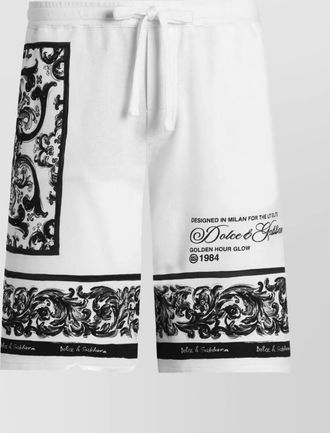Dolce & Gabbana majolica-print knee length bermuda shorts with side and back pockets