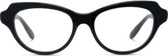 Loewe Slim 52mm Geometric Optical Glasses in Shiny Black at Nordstrom