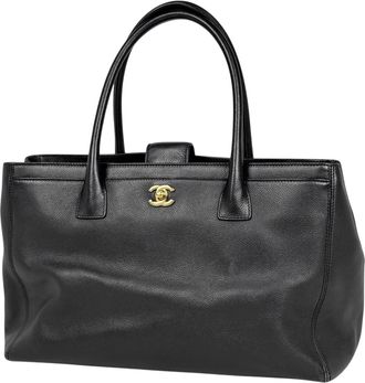 Chanel Black Leather Tote Bag (Pre-Owned)