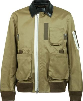 sacai Cotton Chino Blouson - Heren - Bomber jackets - Beige - M - Katoen - Jassen