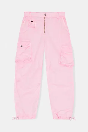 Ganni Pink Pants in Washed Cotton Twill - Size 38 Organic