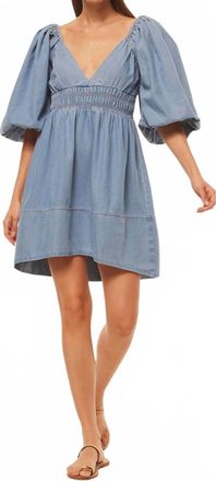 Misa Aryn Dress In Blue Heavy Chambray