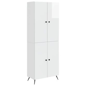 vidaXL Juego De Armarios 2 Uds. Blanco Brillante Madera De Ingenier&iacute;a Vidaxl