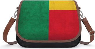 Generic Vintage Benin Flag Small Womens Crossbody Bags Shoulder Handbag with Adjustable Strap for Travel