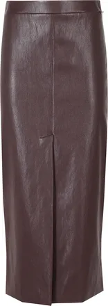 Herno Bordeaux Front Slit Viscose Midi Skirt