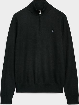 Polo Ralph Lauren Polo Shirt Ralph Lauren - Mens Honeycomb-stitch zip-neck sweater